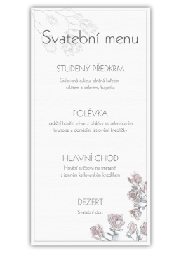 Chutné svatební menu. - Abstraktní květy